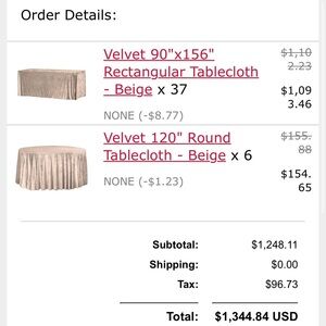 Beige Velvet Rectangular and Round Tablecloth Set